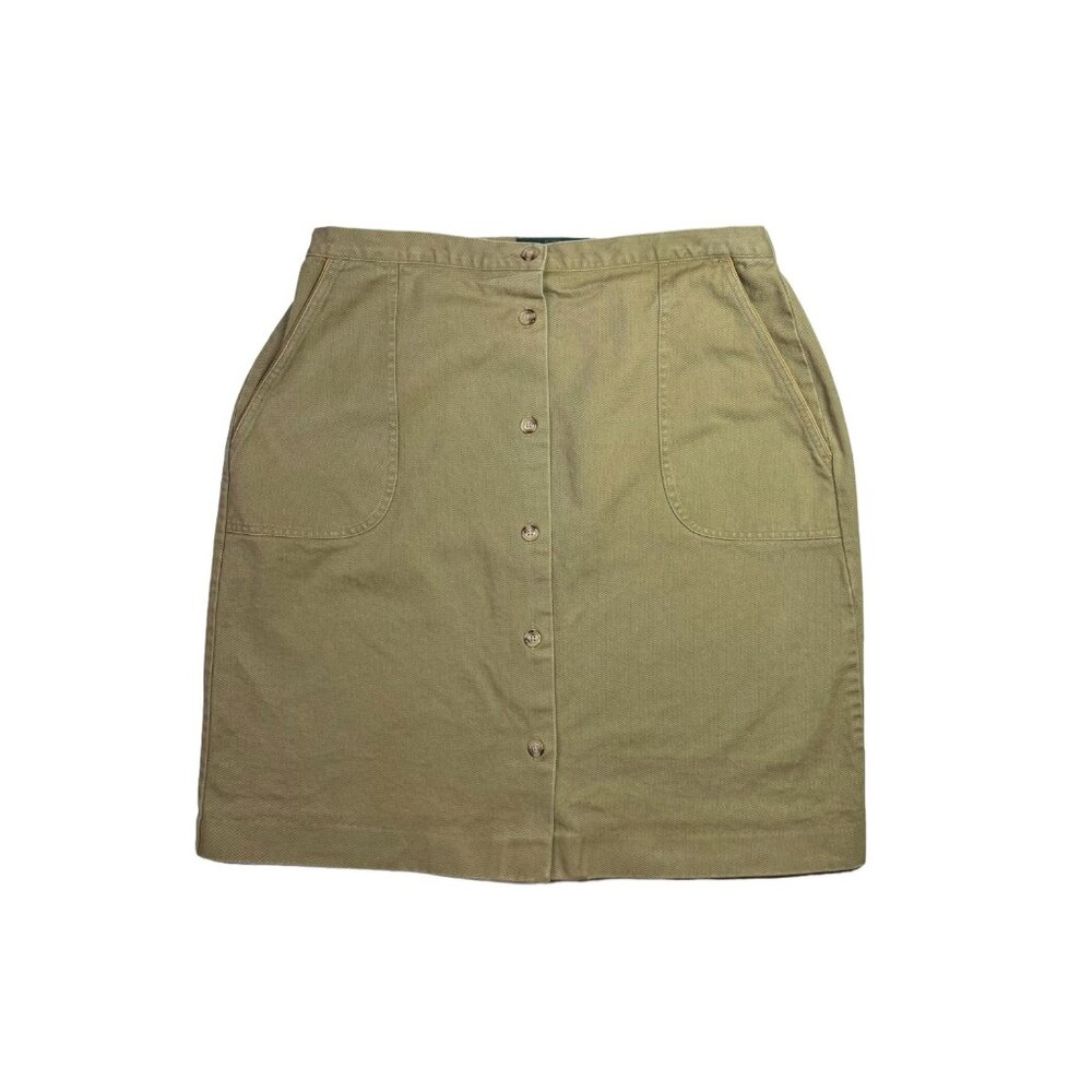 Orvis 32" Waist Size 16 Tan Khaki Skirt Cotton Twill